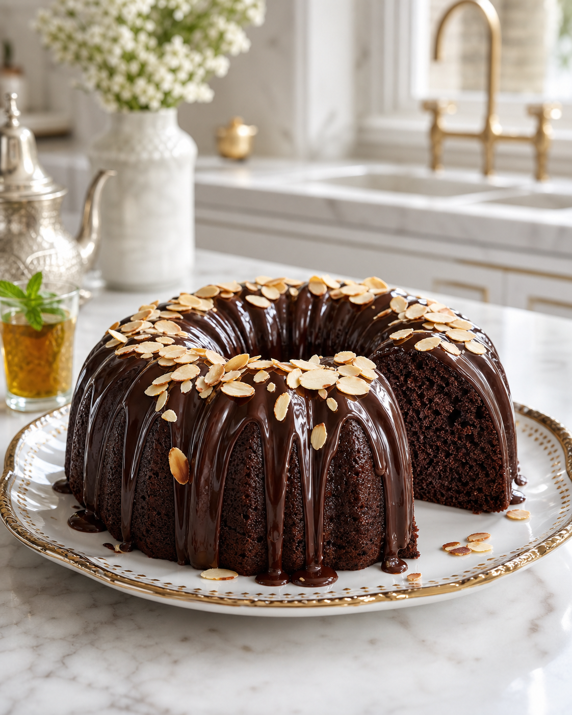 Cake au chocolat et aux amandes fait maison