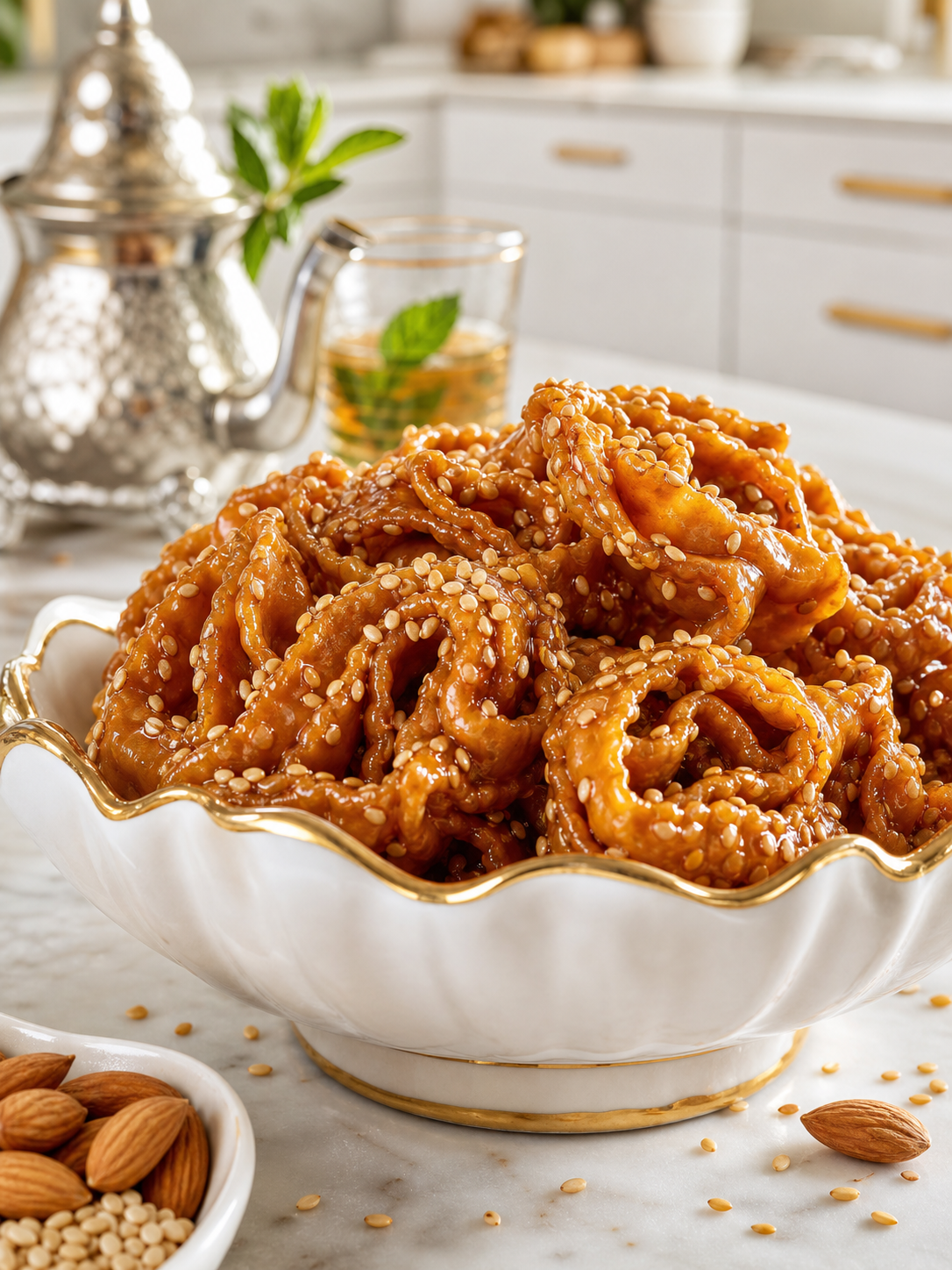 Chebakia marocaine aux amandes et au miel